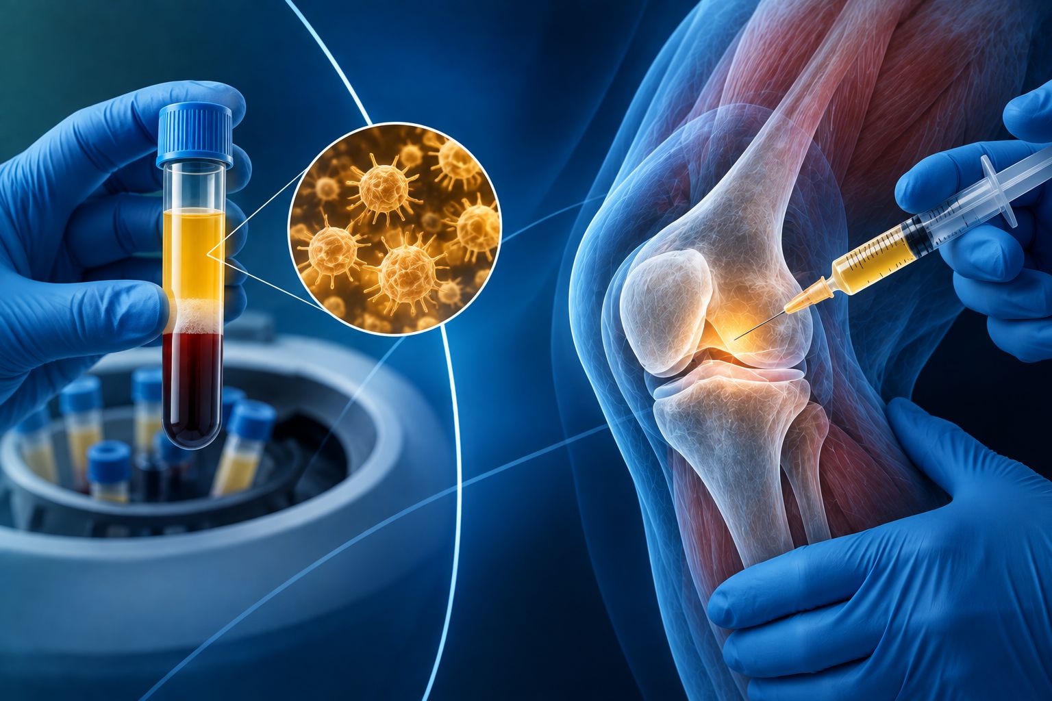 Procedimento com PRP guiado por ultrassom