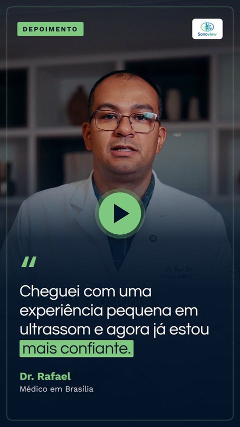 Dr. Rafael: cheguei com uma experiência pequena em ultrassom e agora já estou mais confiante